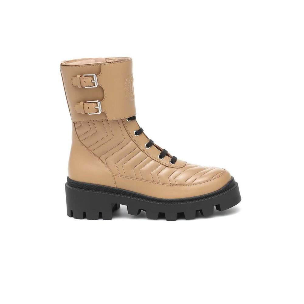 Gucci - Frances Leather Combat Boots - IT 37.5 - Picture 9 of 9